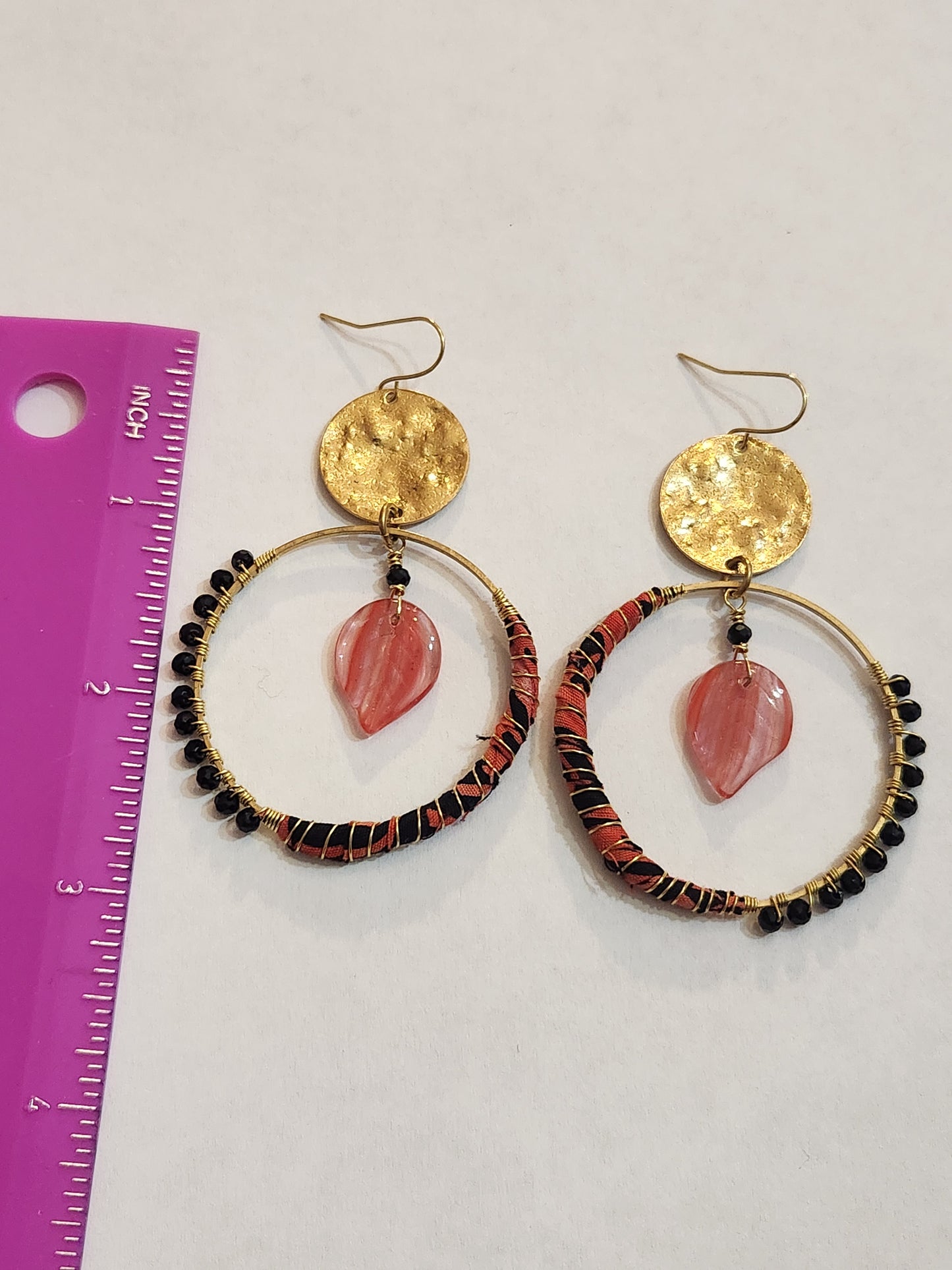 Black and Pink Hippie Hoops