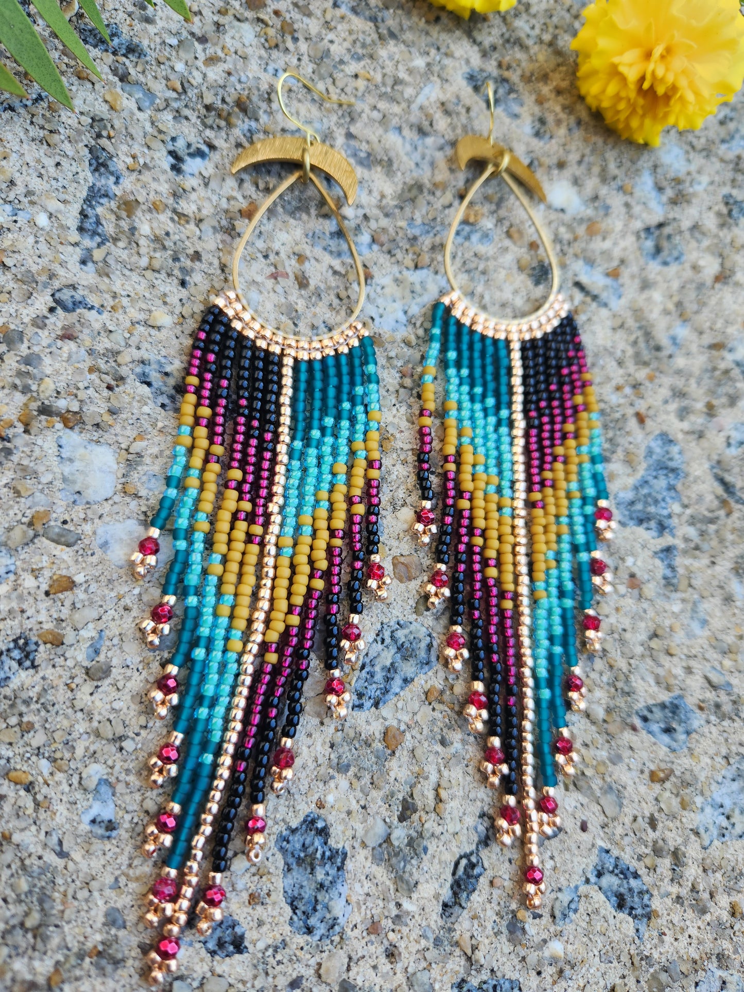 Cranberry, Teal, and Mustard Fringies