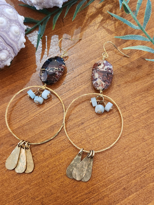 Jasper and Amazonite Earrings