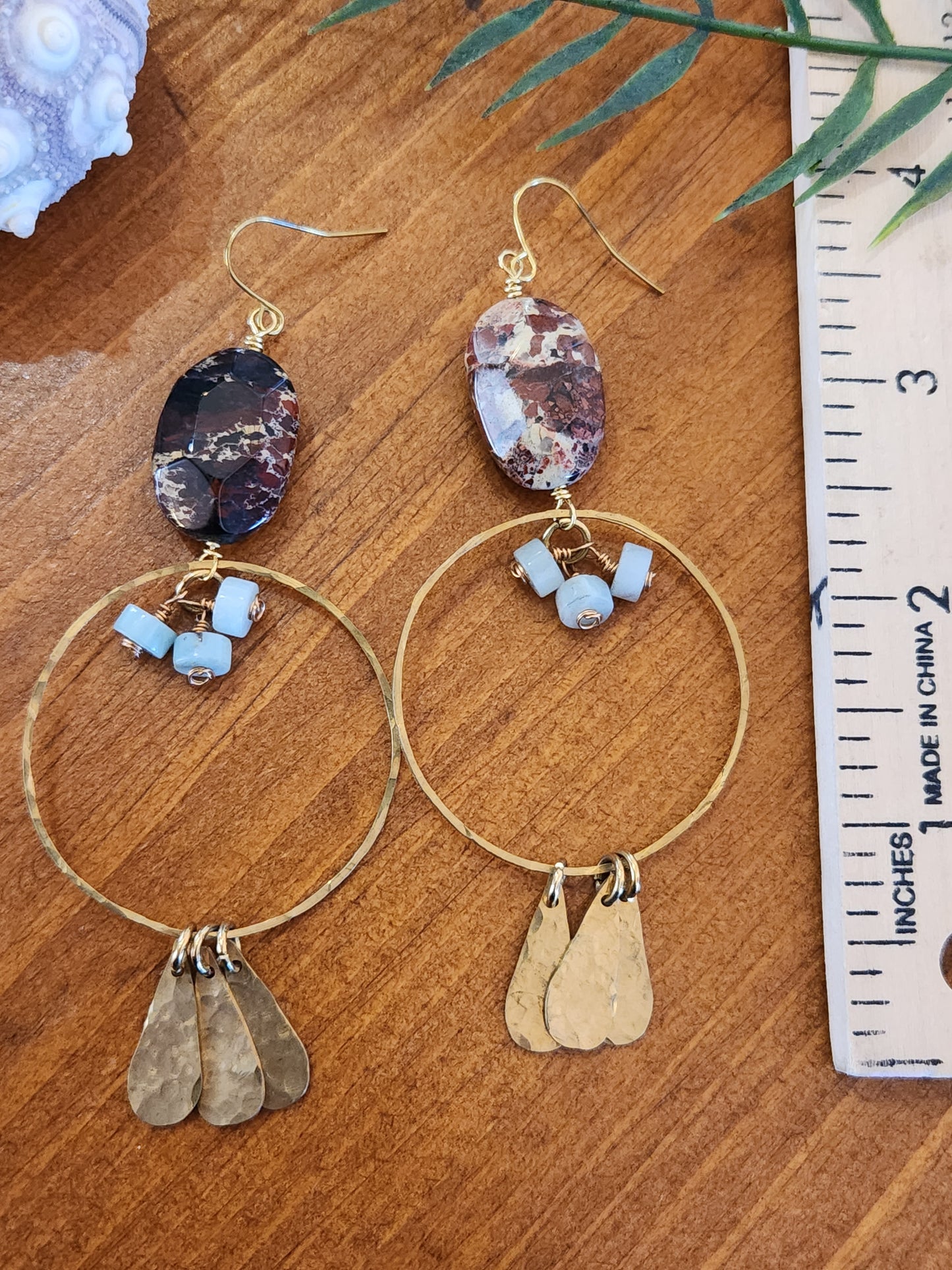 Jasper and Amazonite Earrings