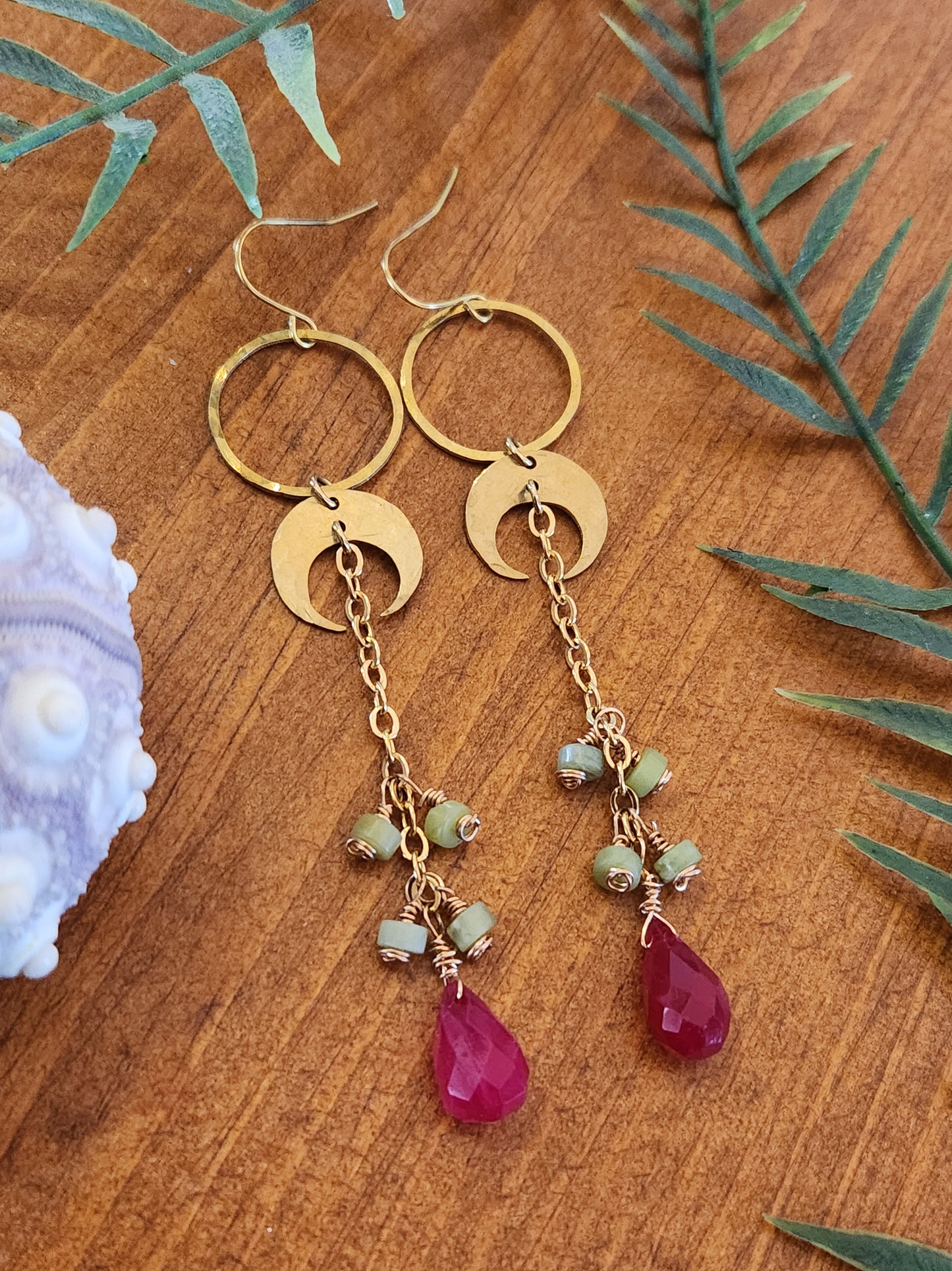 Jade with Pink Chalcedony Earrings