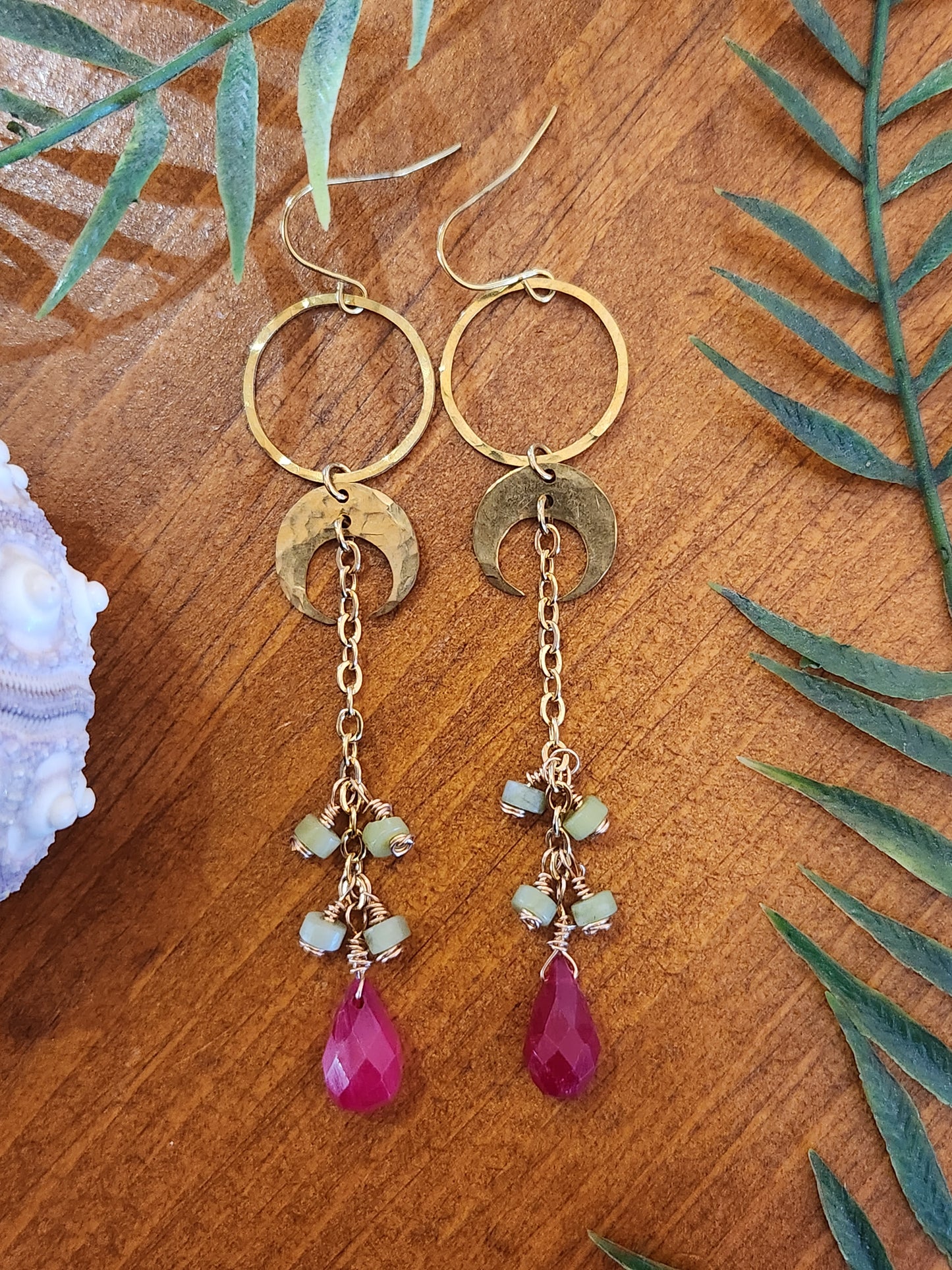 Jade with Pink Chalcedony Earrings