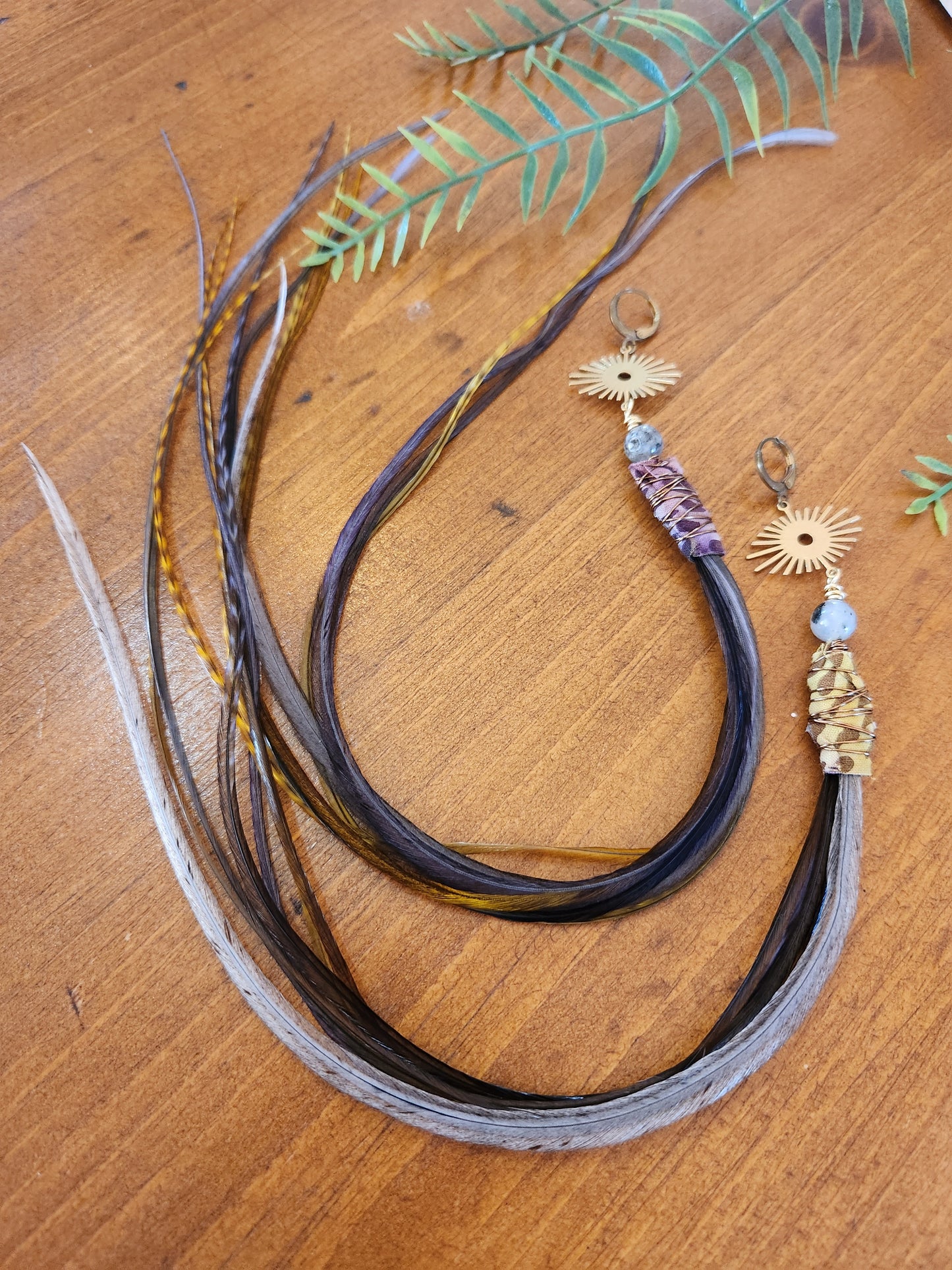 Extra Long Purple Feather Earrings