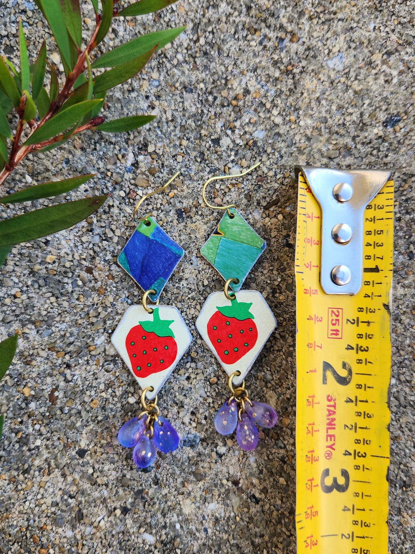 Strawberries with Purple Glass Drops