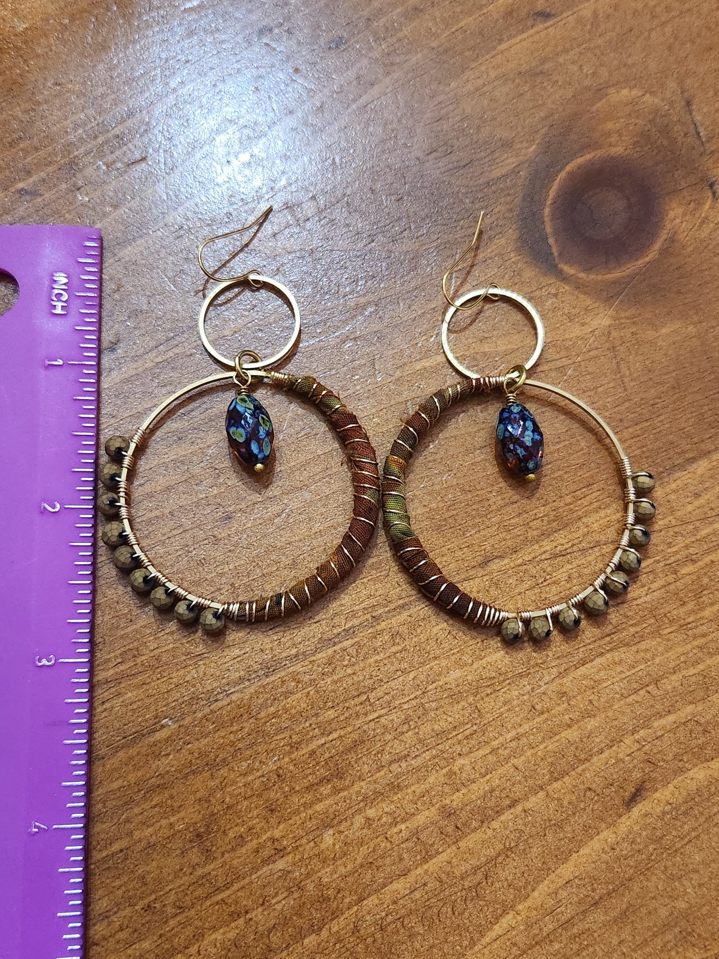 Brown and Gold Hippie Hoops