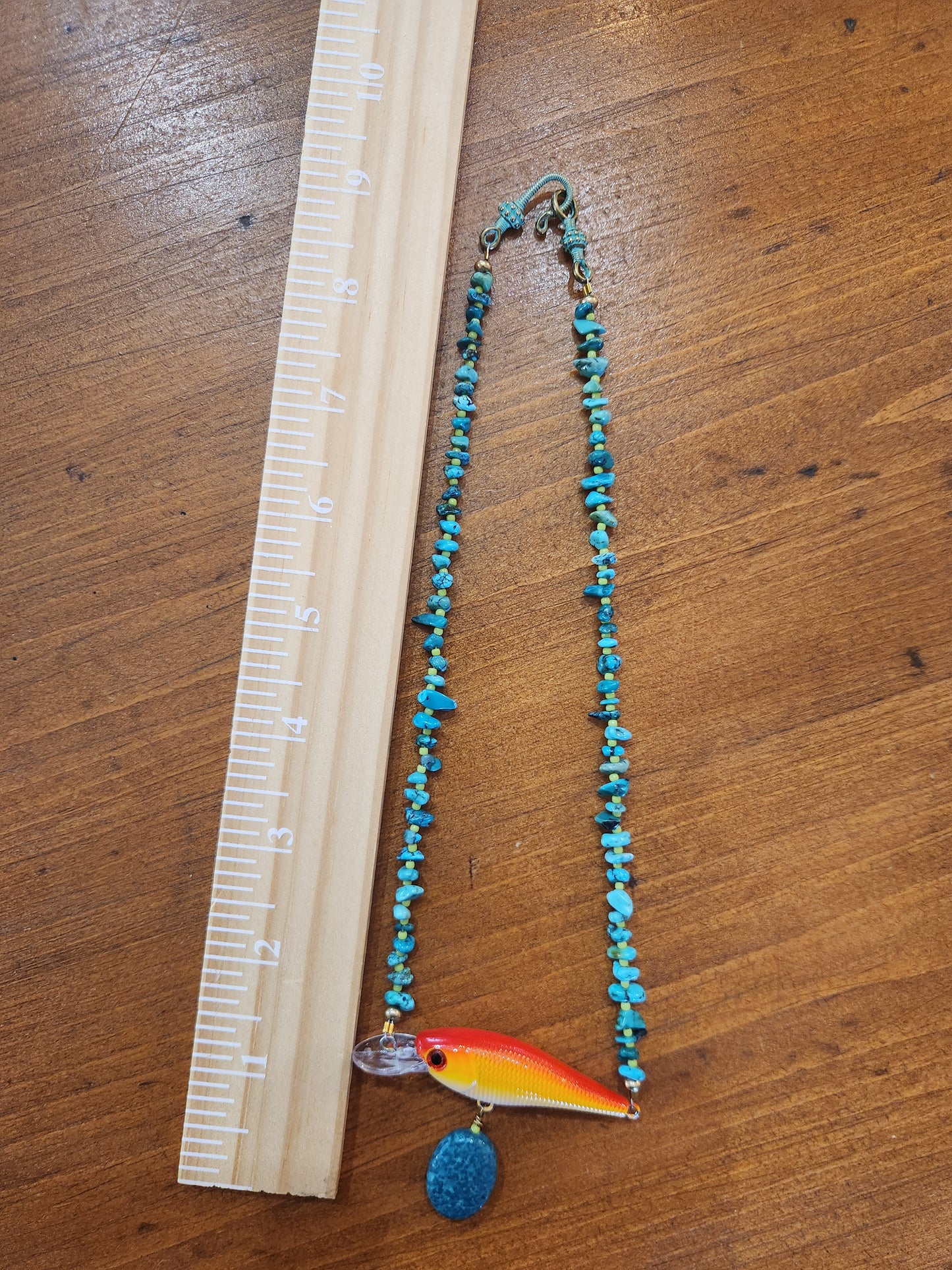 Orange Fish Lure Necklace