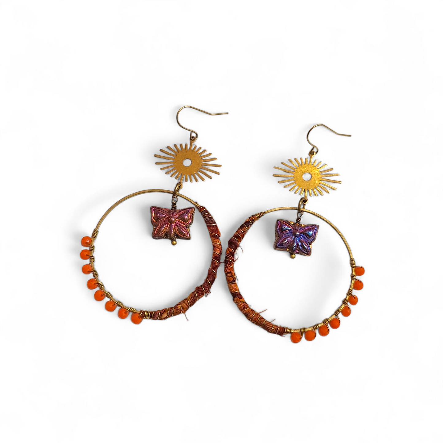 Autumn Butterfly Hippie Hoops