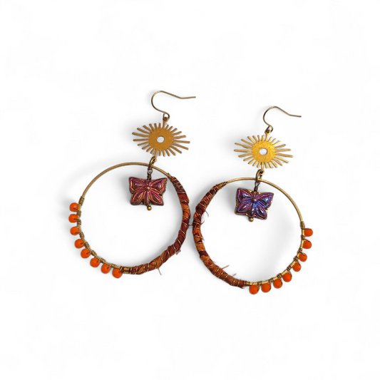 Autumn Butterfly Hippie Hoops