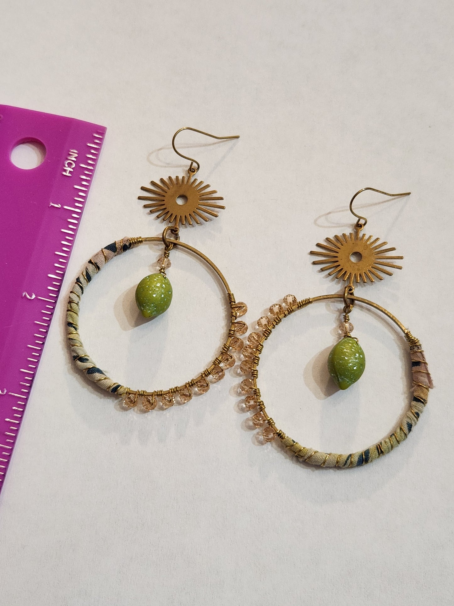 Lime Hippie Hoops