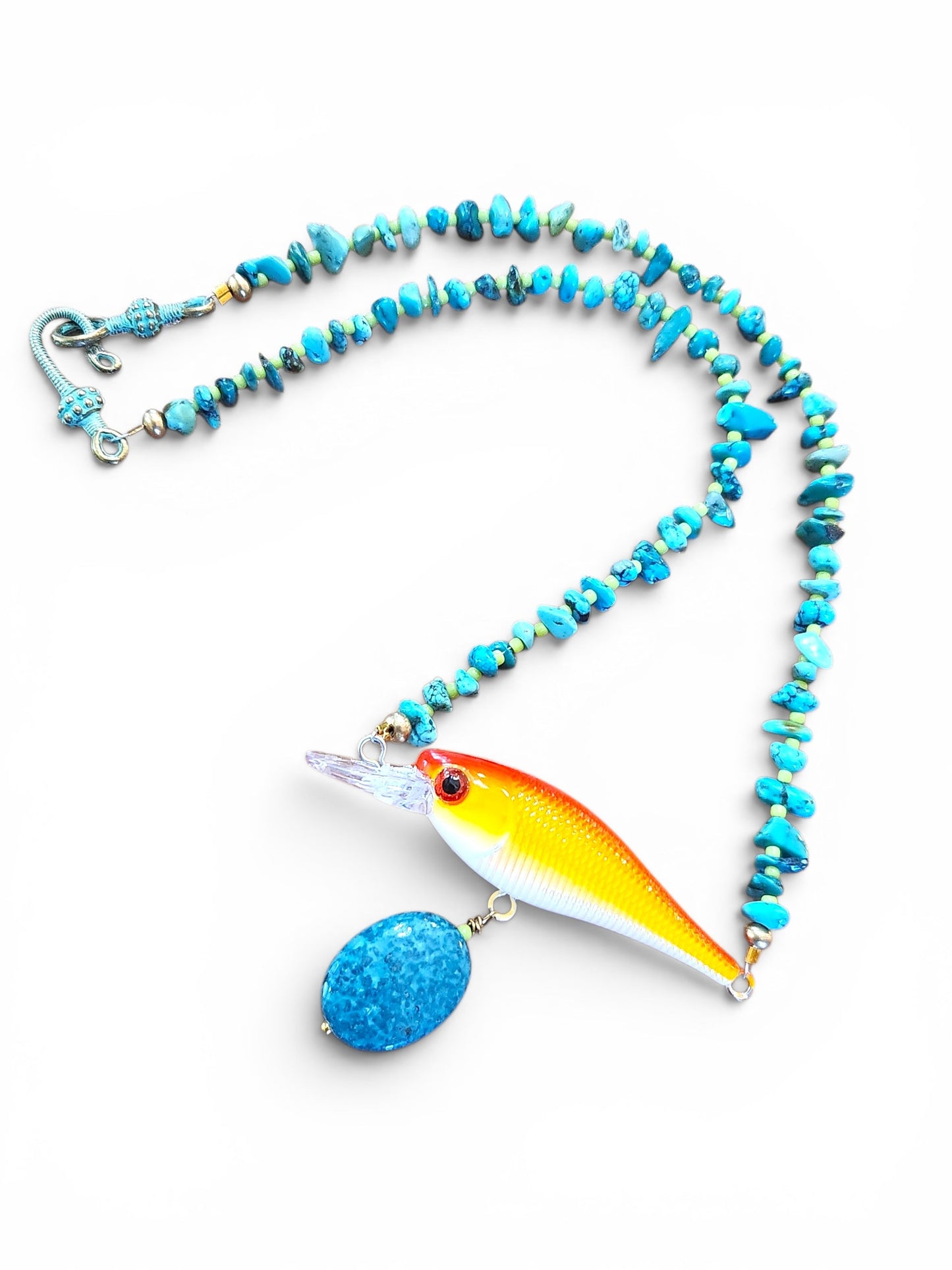 Orange Fish Lure Necklace