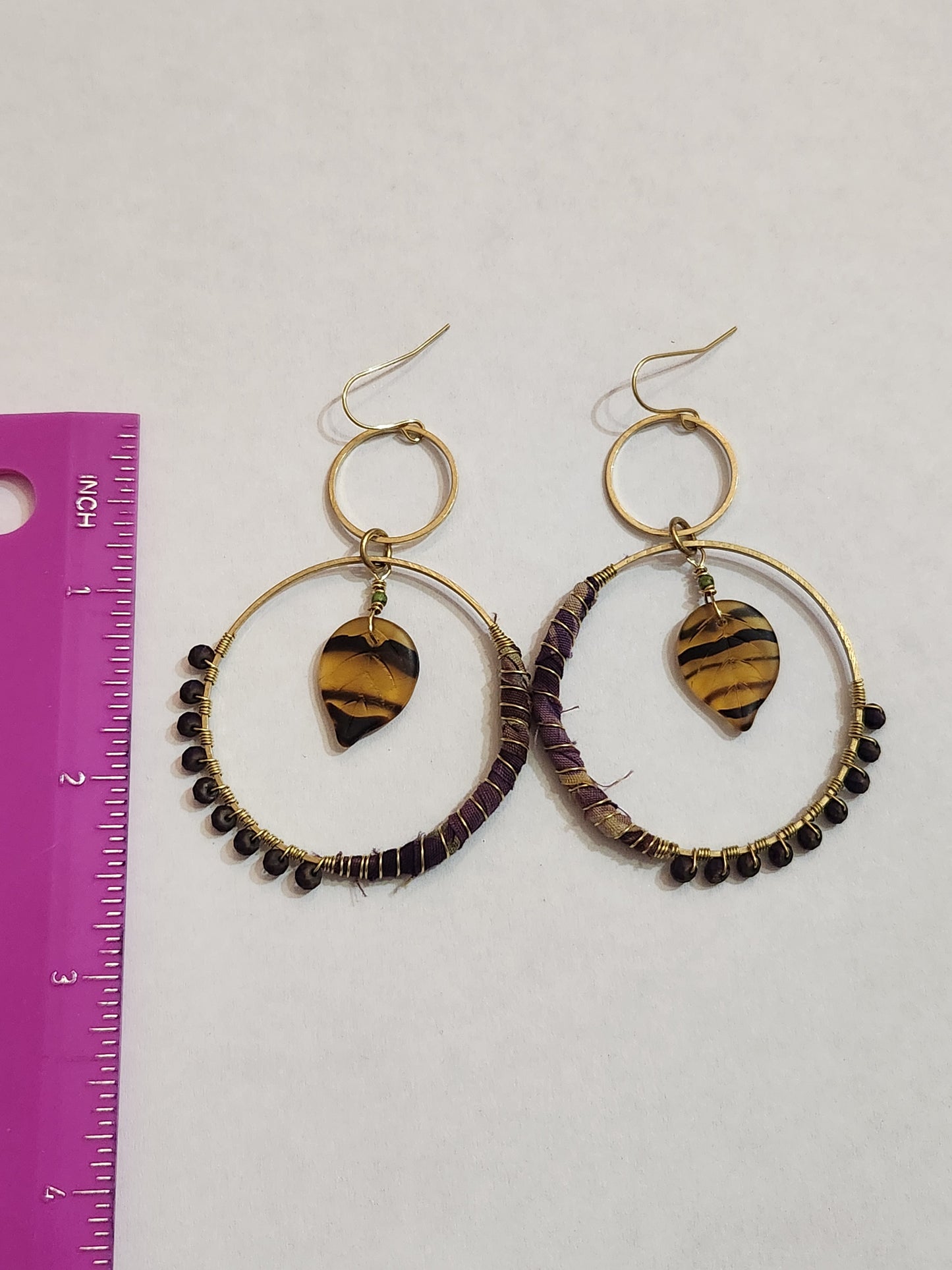 Brown Leaf Hippie Hoops