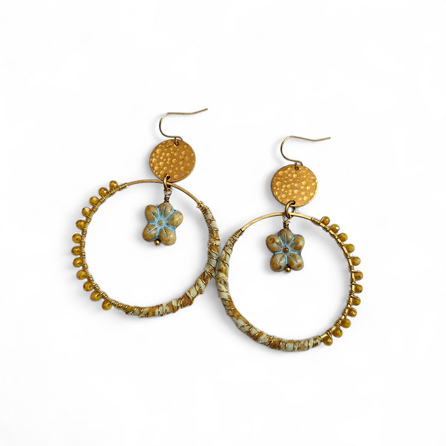 Earthy Flower Hippie Hoops