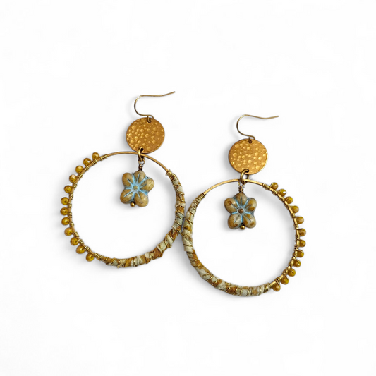 Earthy Flower Hippie Hoops