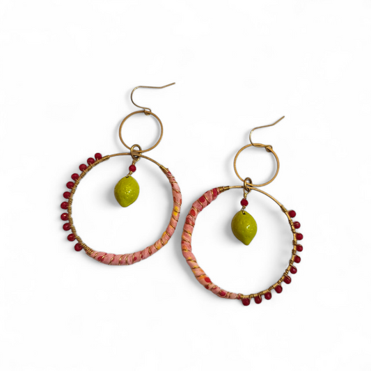 Red, Pink, and Lime Hippie Hoops