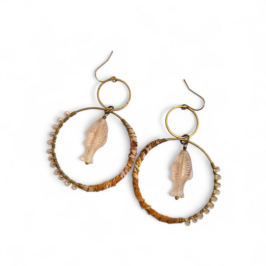 Pink Fish Hippie Hoops