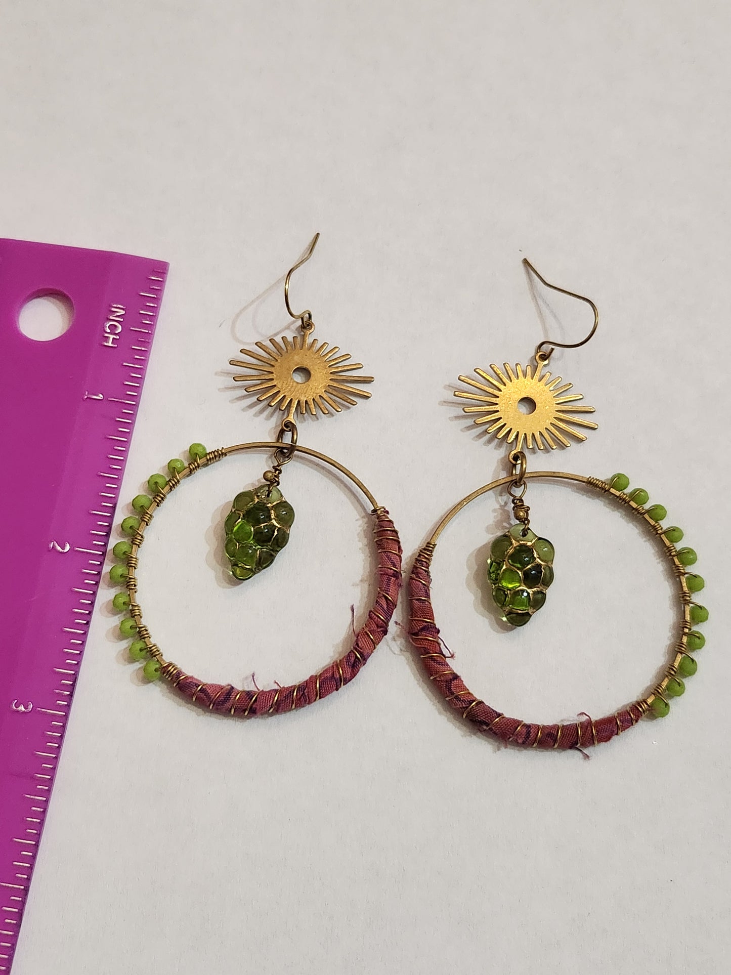 Purple and Green Grape Hippie Hoops