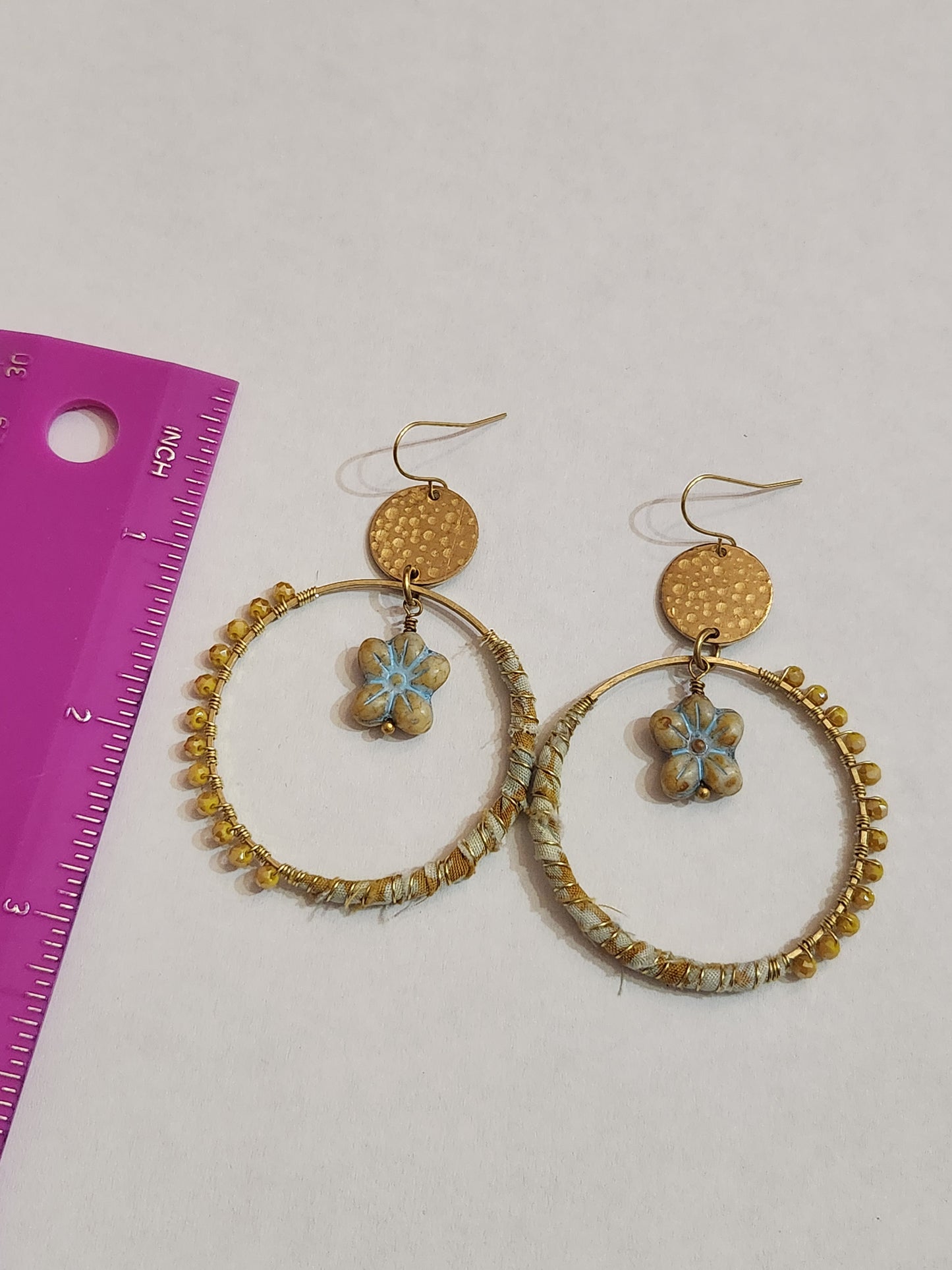 Earthy Flower Hippie Hoops