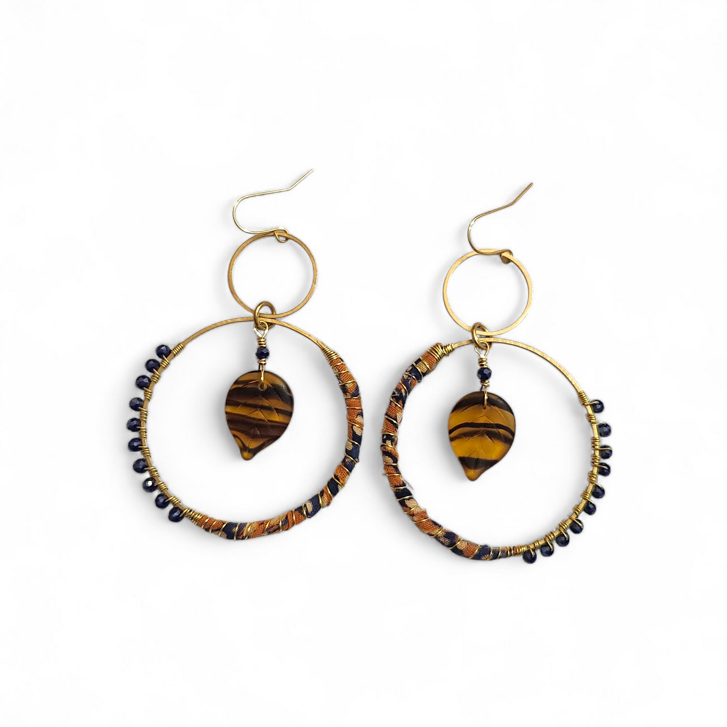 Brown and Blue Hippie Hoops