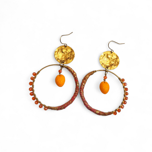Orange Hippie Hoops