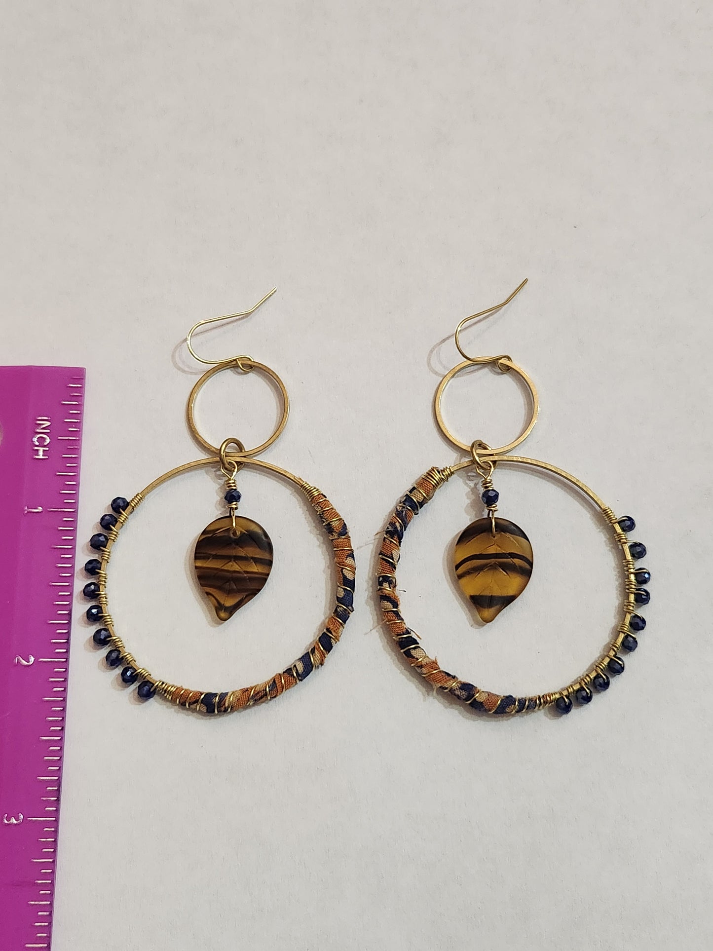 Brown and Blue Hippie Hoops