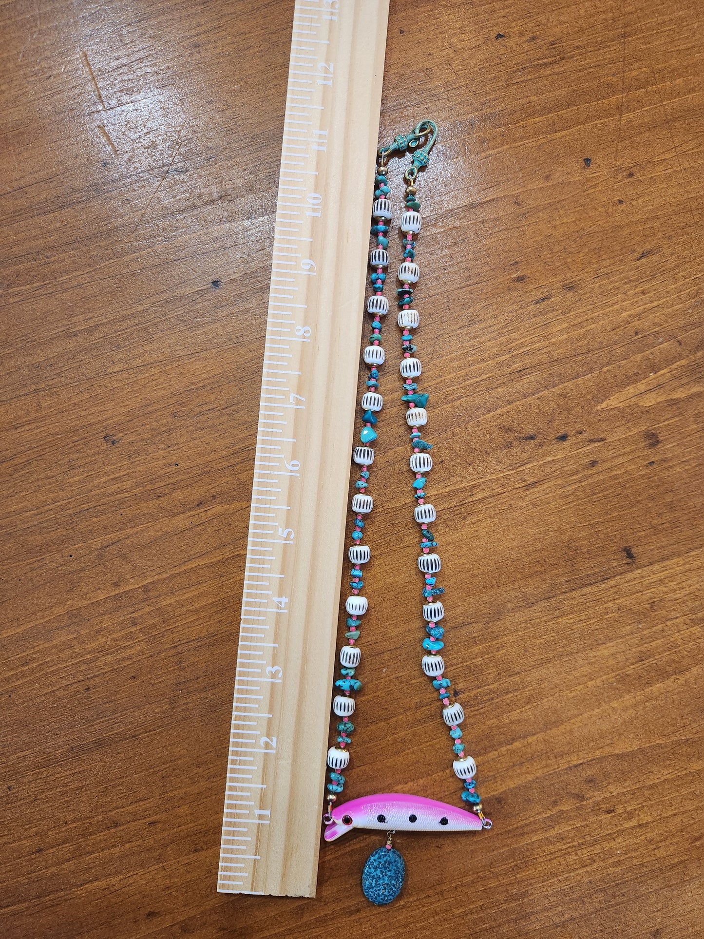 Pink Fish Lure Necklace