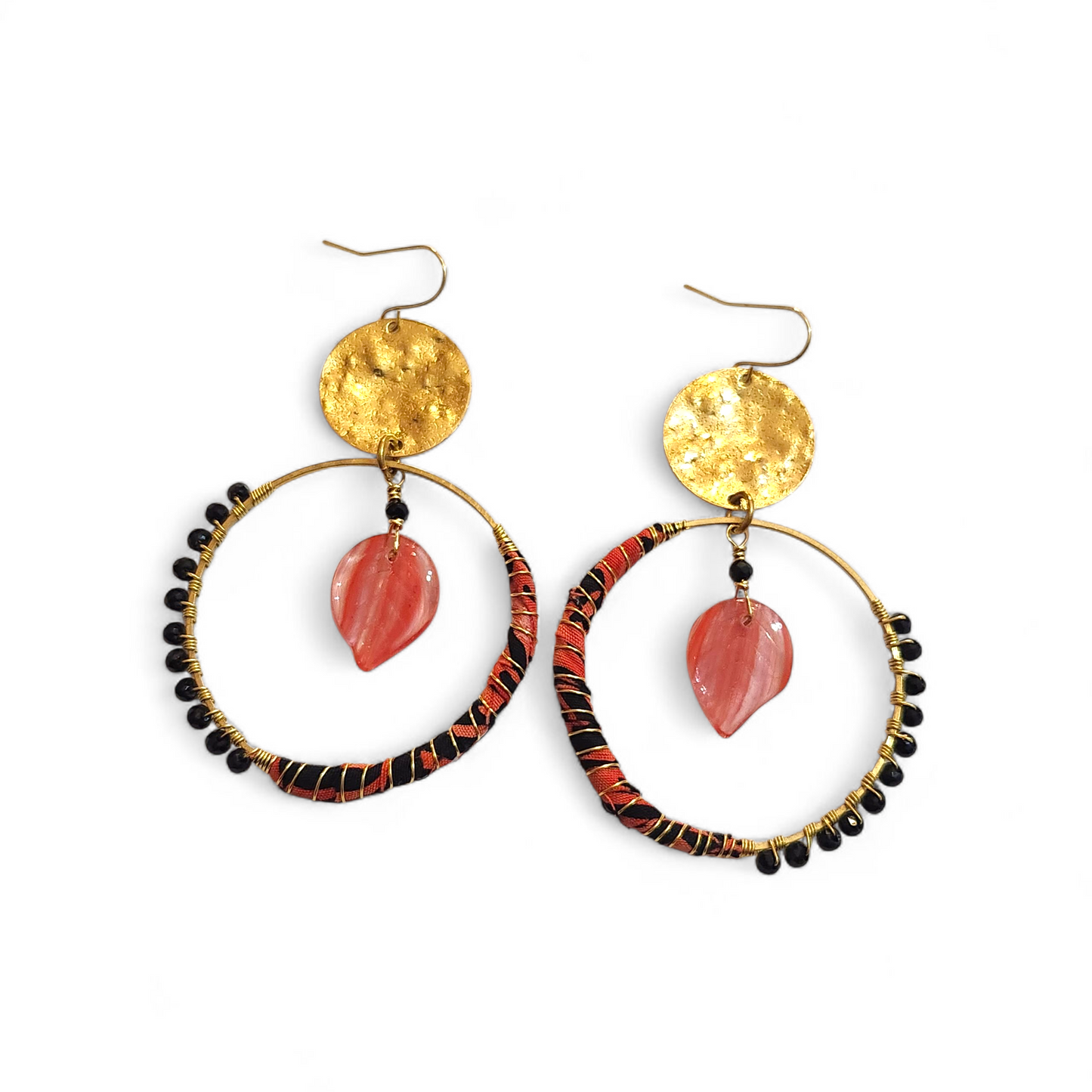 Black and Pink Hippie Hoops