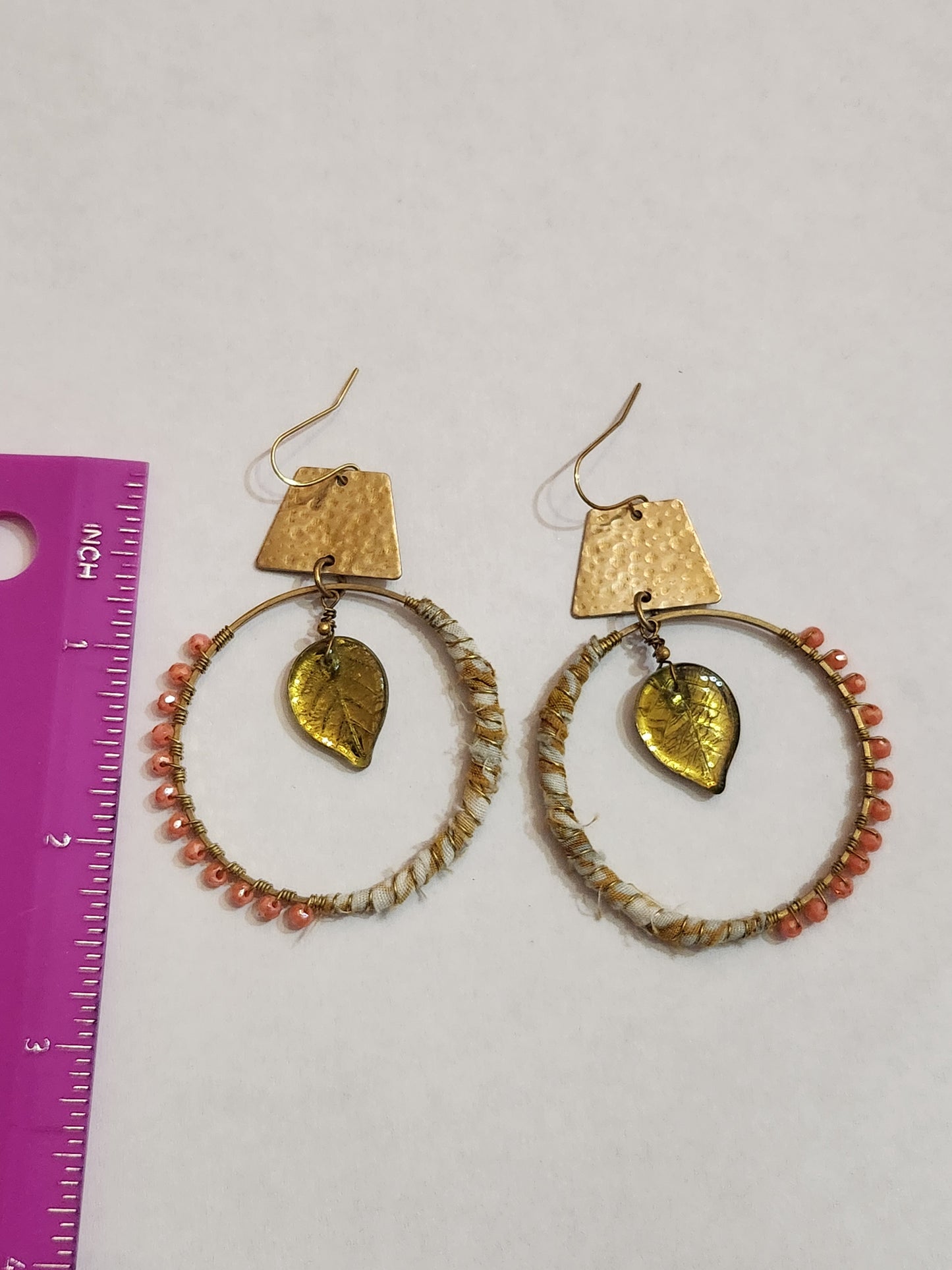 Metallic Leaf Hippie Hoops