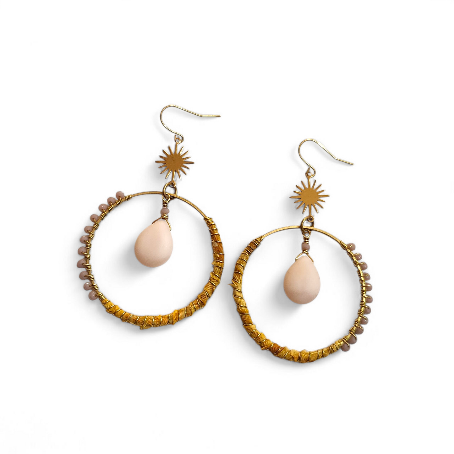 Mustard, Dusty Lavender, and Pink Hippie Hoops