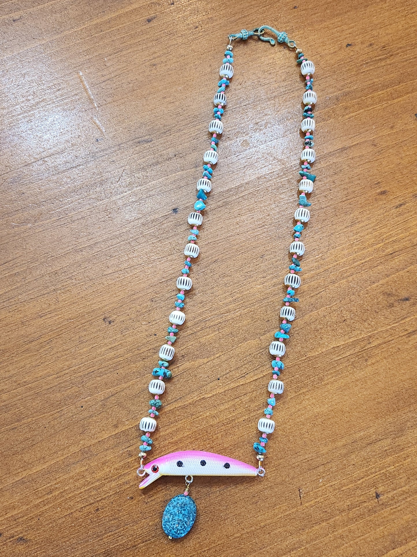 Pink Fish Lure Necklace