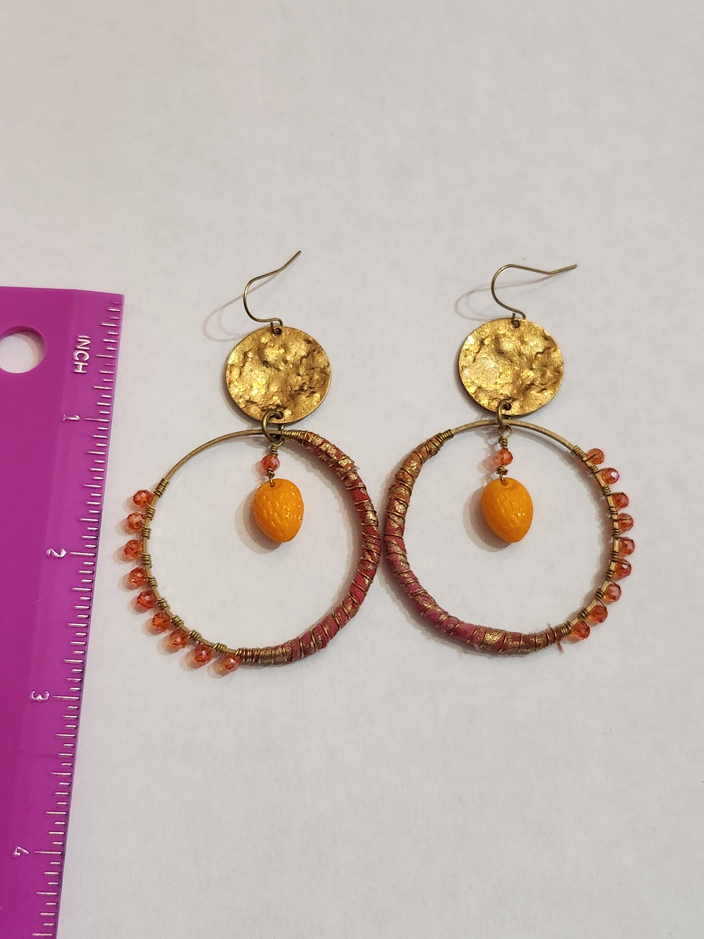 Orange Hippie Hoops