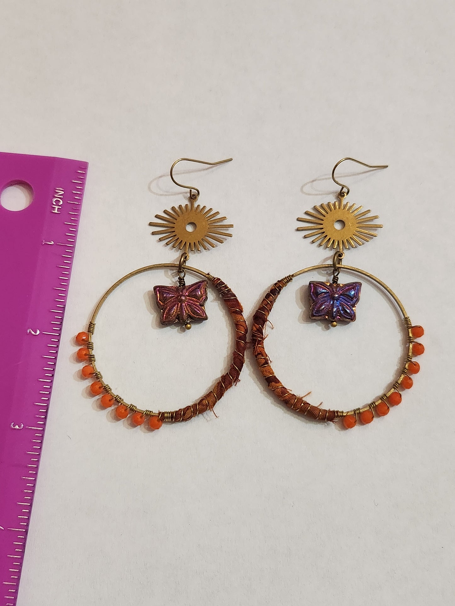 Autumn Butterfly Hippie Hoops