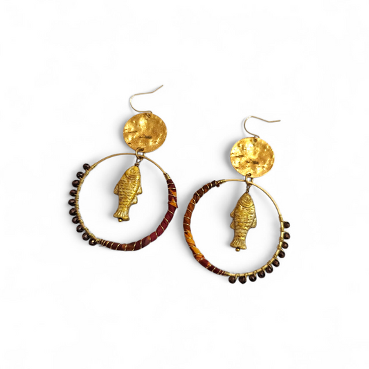 Gold Fish Hippie Hoops