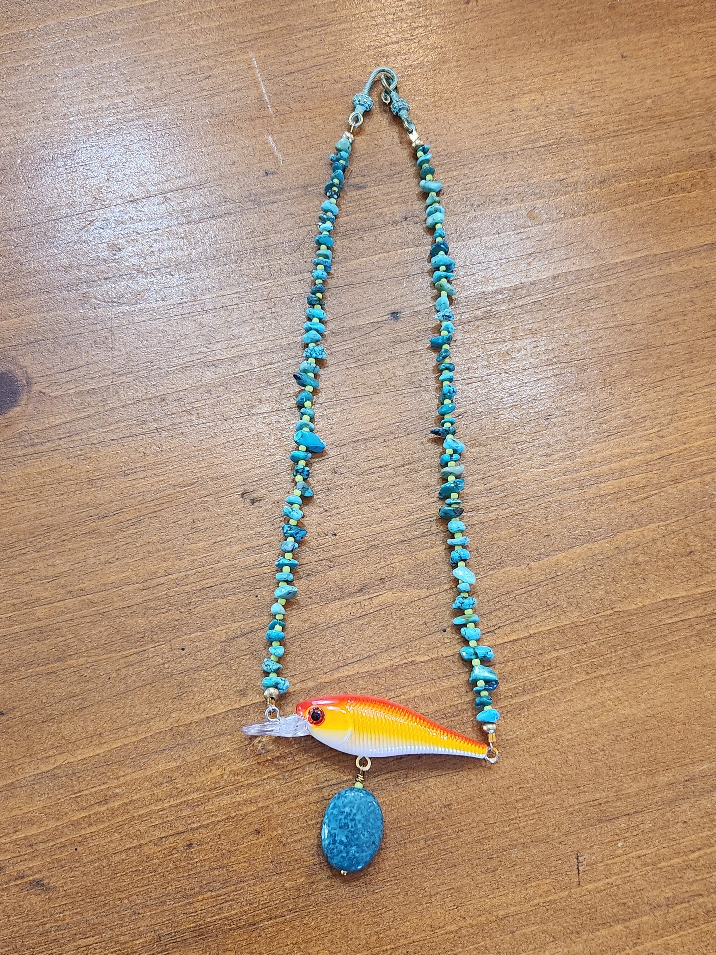 Orange Fish Lure Necklace