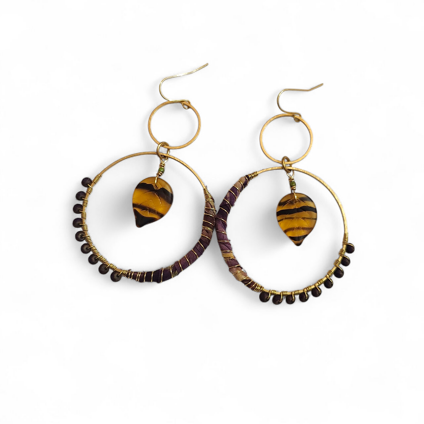 Brown Leaf Hippie Hoops