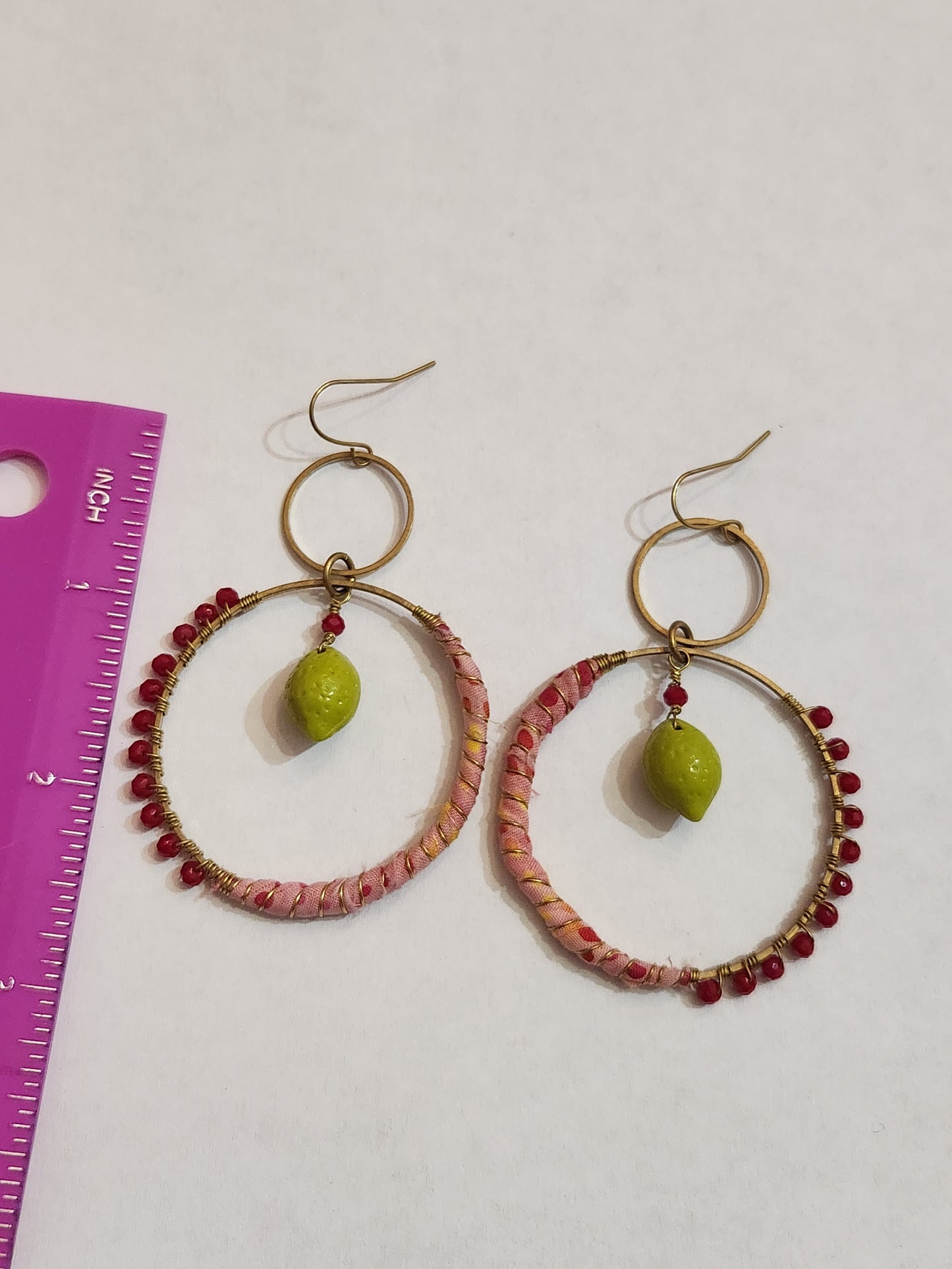 Red, Pink, and Lime Hippie Hoops