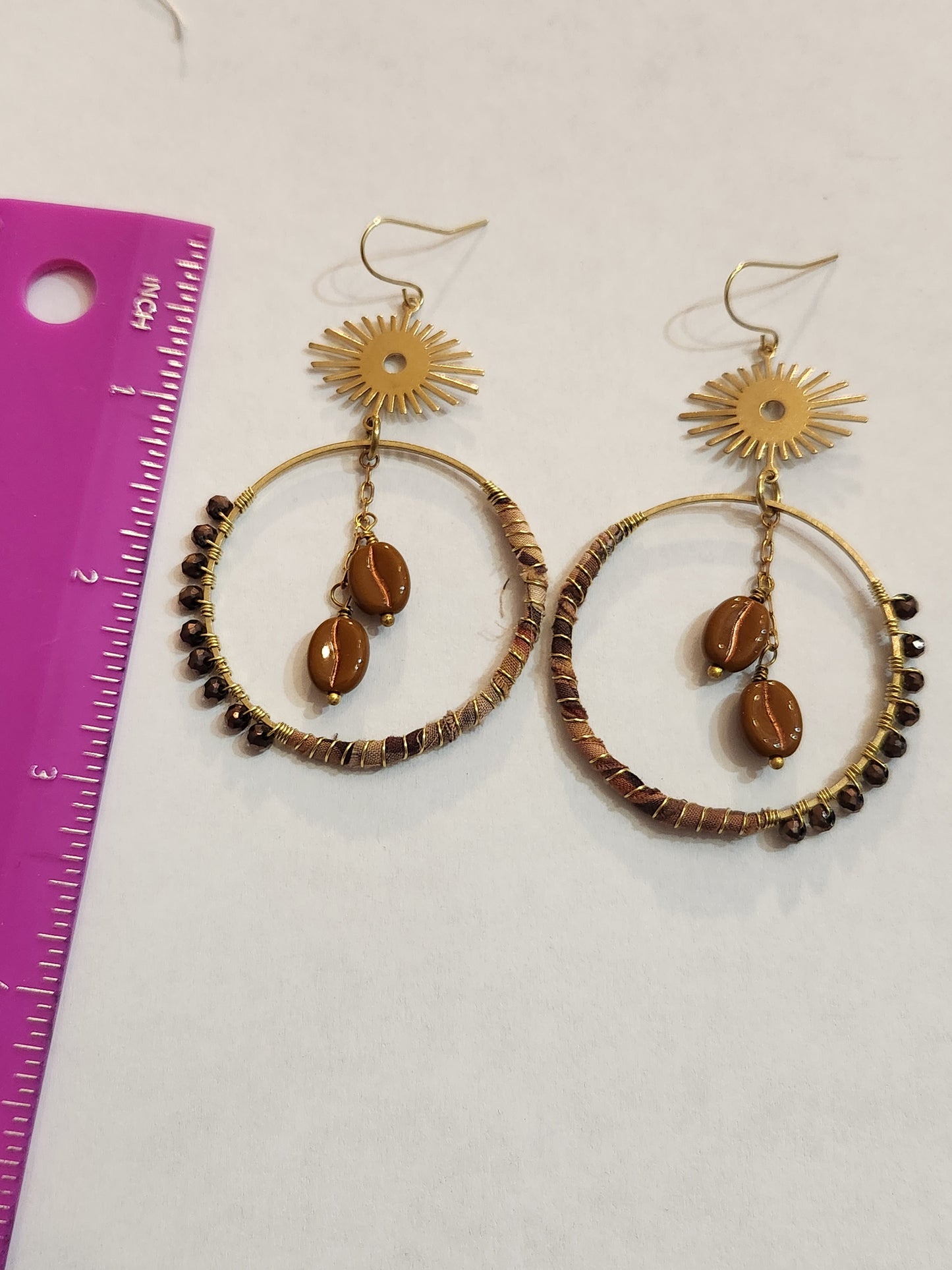 Coffee Bean Hippie Hoops