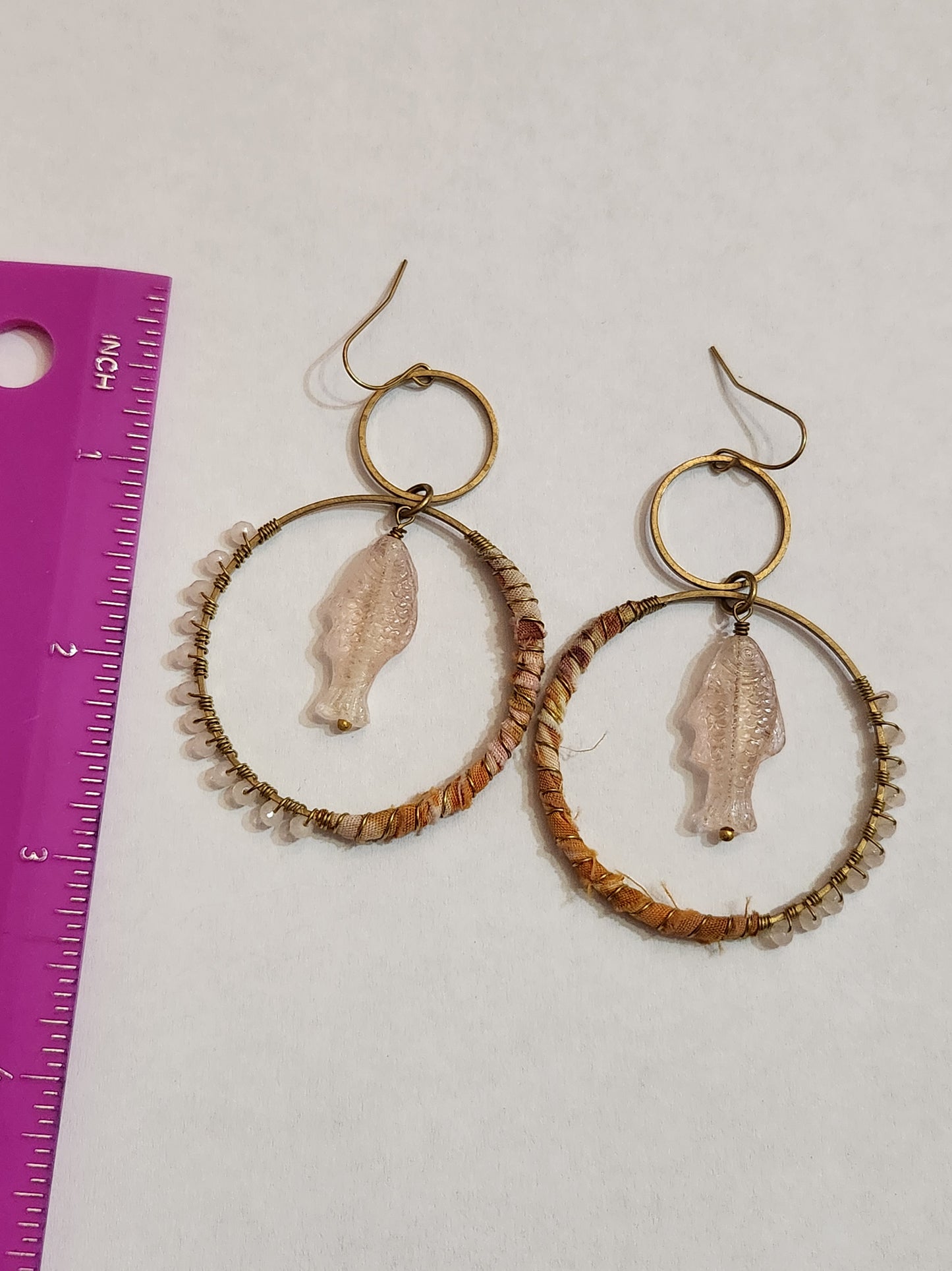 Pink Fish Hippie Hoops